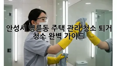 안성시 명륜동 주택 관리 청소: 퇴거 청소 완벽 가이드